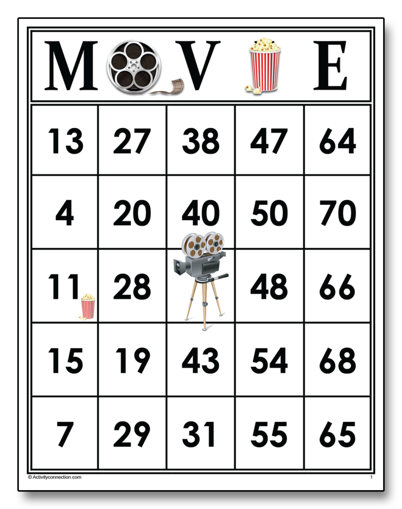 MOVIE Bingo Cards (Printable) Marketplace